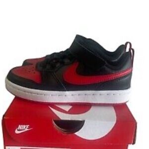 Nike Court Borough 2 Low Bred Sz 12C Black Red Sneakers